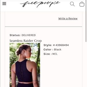 Free People Seamless Raider Crop